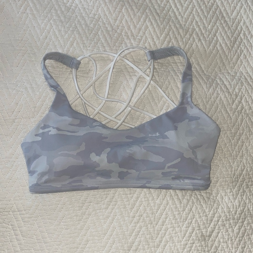 Lulu Lemon white camo sports bra